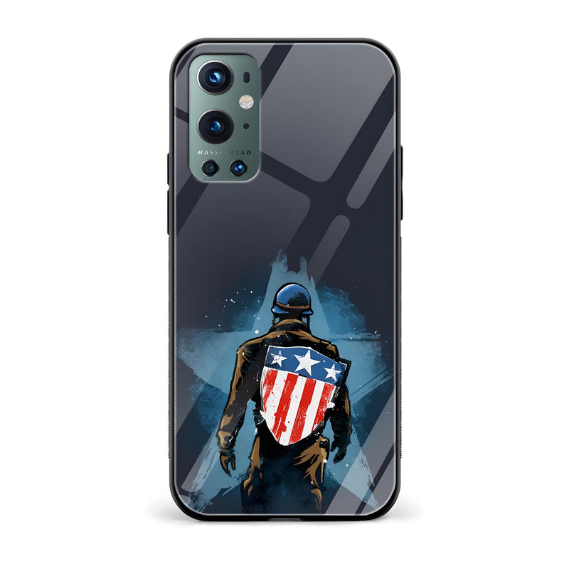 Captain America Printed Glass Back Phone Case