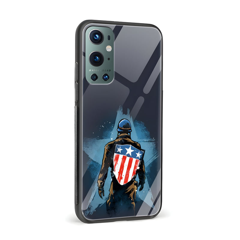 Captain America Printed Glass Back Phone Case