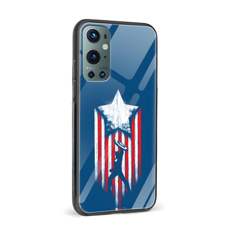 Captain America Printed Glass Back Phone Case