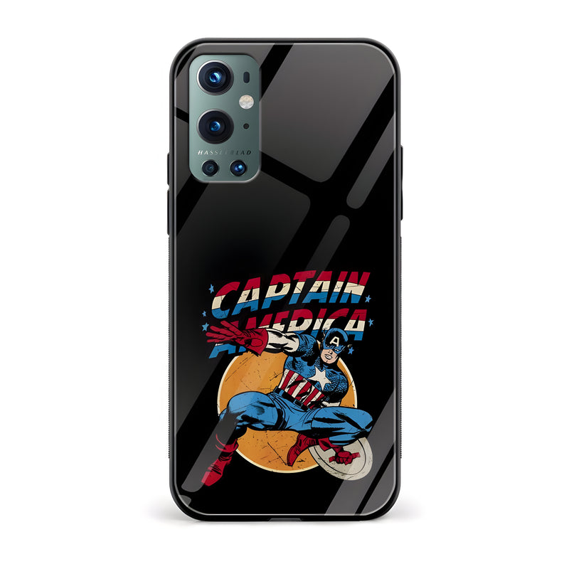 Captain America Printed Glass Back Phone Case