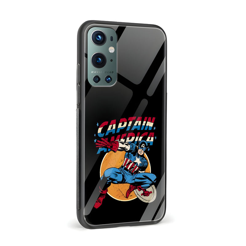 Captain America Printed Glass Back Phone Case