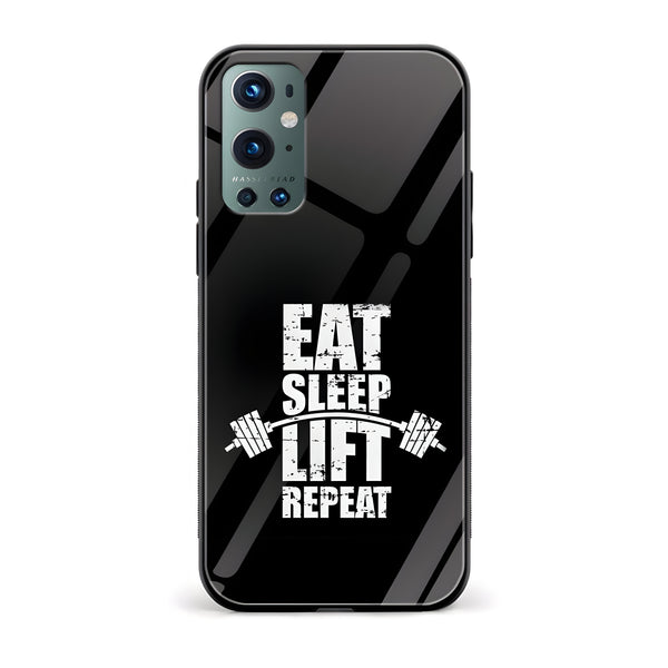 Eat Sleep Lift Repeat Printed Glass Back Phone Case