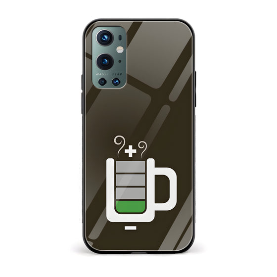 Coffee Battery Meter Printed Glass Back Phone Case