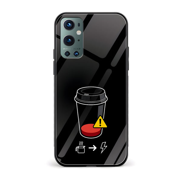 Coffee Battery Meter Printed Glass Back Phone Case