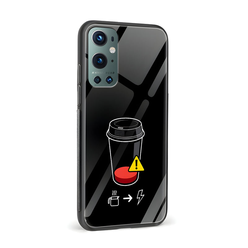 Coffee Battery Meter Printed Glass Back Phone Case