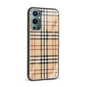 Checks Printed Glass Back Phone Case