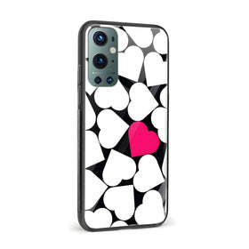 Black and White Printed Glass Back Phone Case