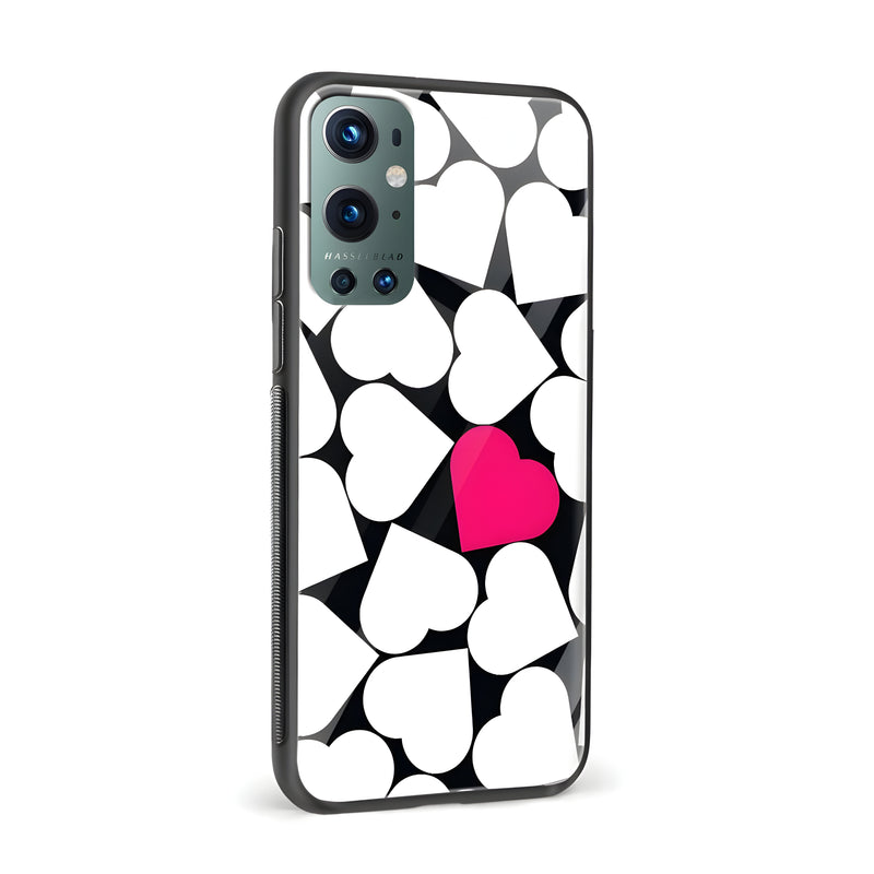 Black and White Printed Glass Back Phone Case