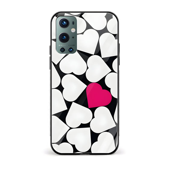 Black and White Printed Glass Back Phone Case