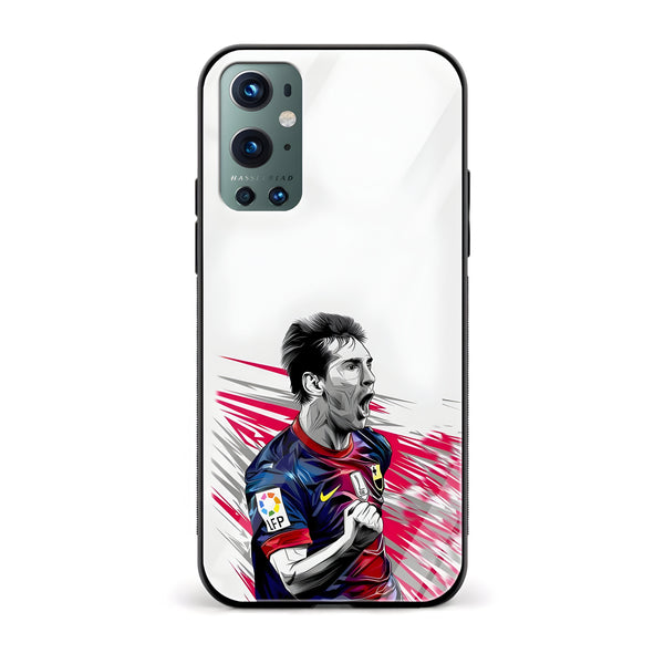 Football – Messi Printed Glass Back Phone Case