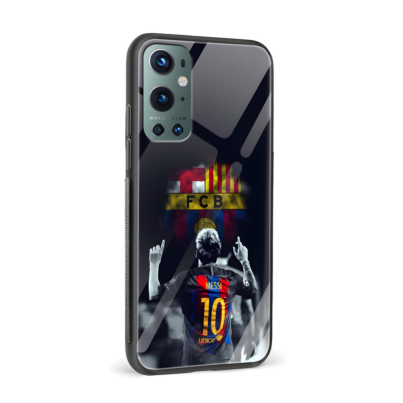 Football – Messi Printed Glass Back Phone Case