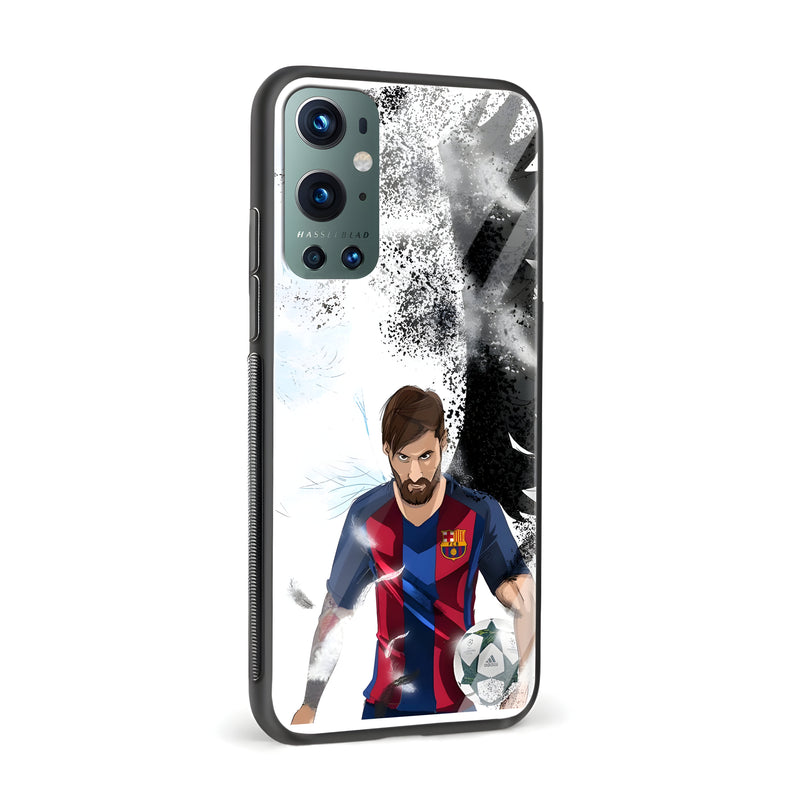 Football – Messi Printed Glass Back Phone Case