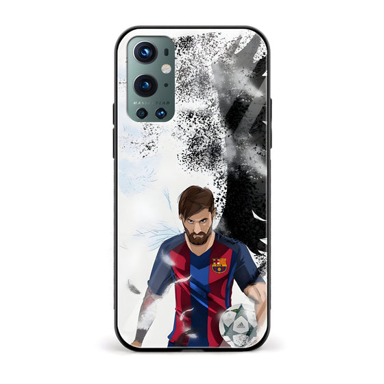 Football – Messi Printed Glass Back Phone Case