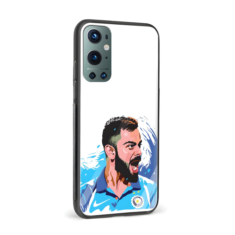 Cricket – Virat Kohli Printed Glass Back Phone Case