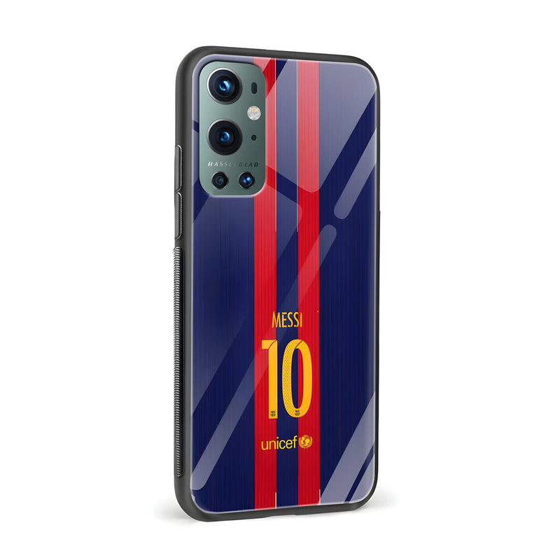 Football – Messi Printed Glass Back Phone Case