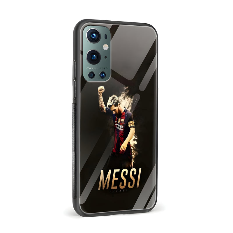 Football – Messi Printed Glass Back Phone Case