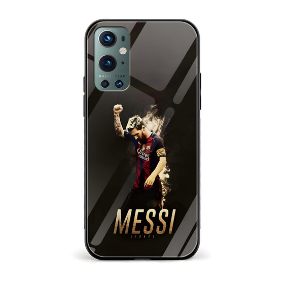 Football – Messi Printed Glass Back Phone Case