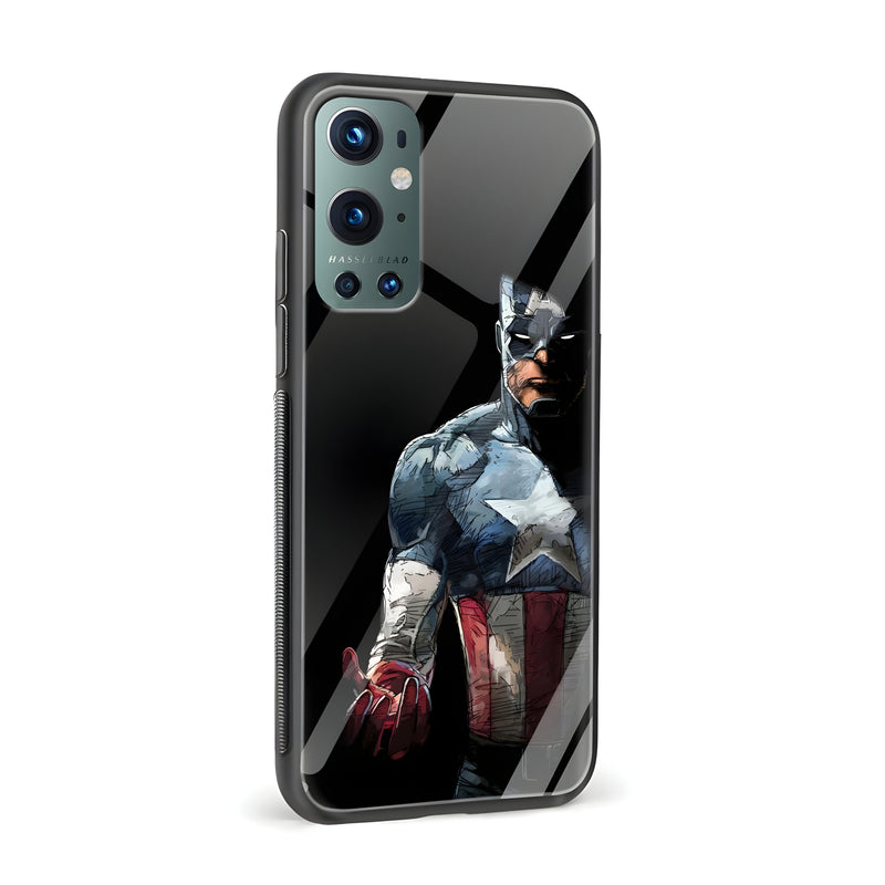 Captain America Printed Glass Back Phone Case