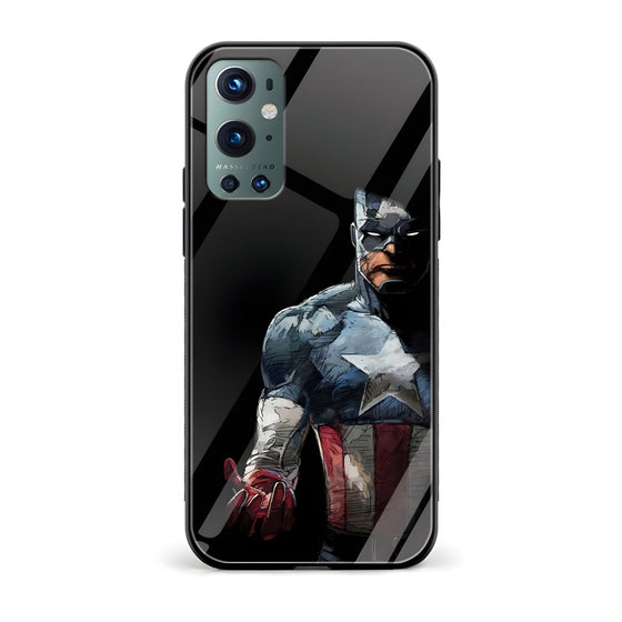 Captain America Printed Glass Back Phone Case