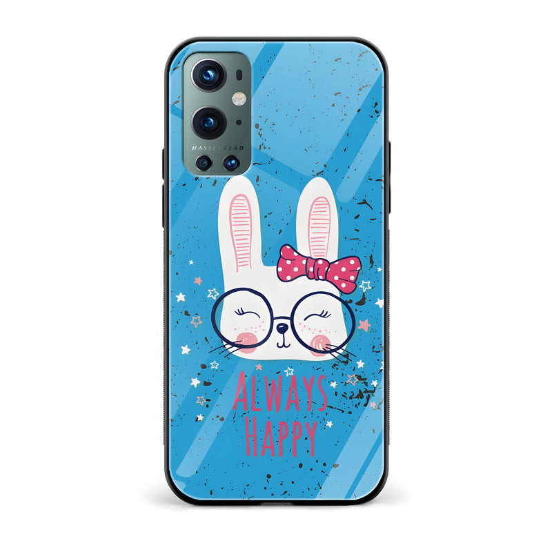 Always Happy Printed Glass Back Phone Case