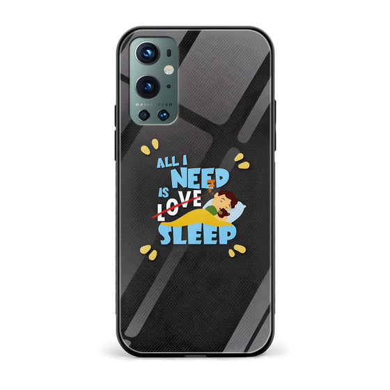 All I Need Is Sleep Printed Glass Back Phone Case