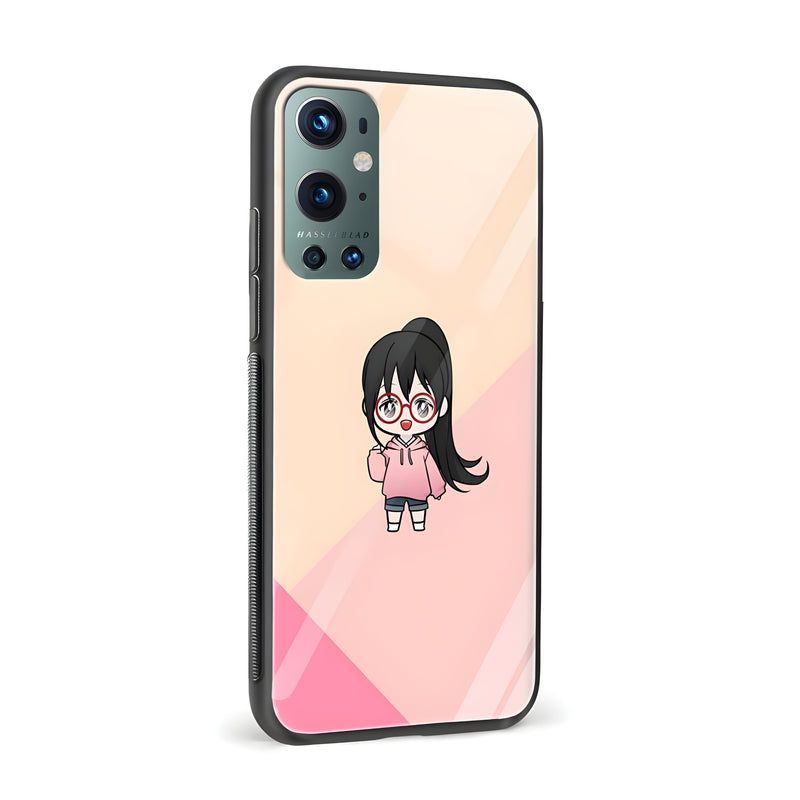 Cute Minimal Girl Glass Back Phone Case