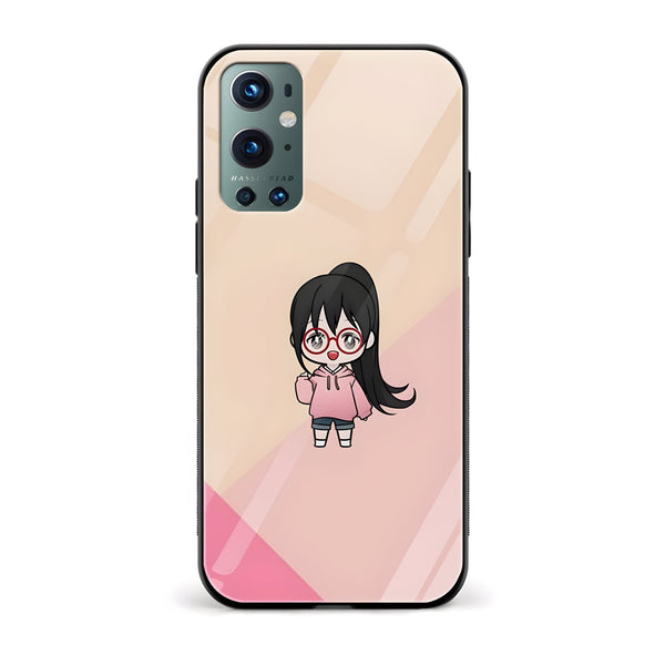 Cute Minimal Girl Glass Back Phone Case