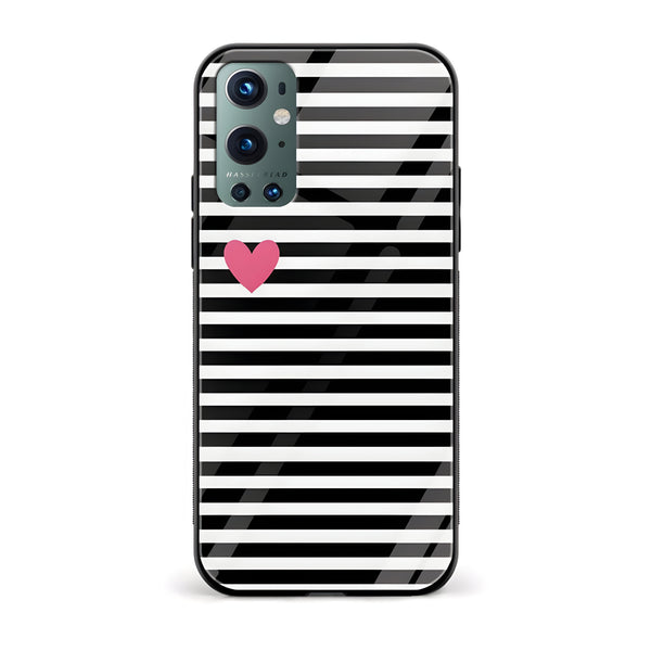 Black and White Grid Pattern Glass Back Phone Case