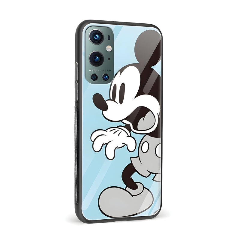 Confused Mickey Glass Back Phone Case