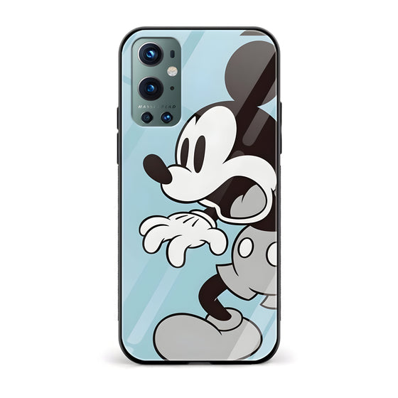 Confused Mickey Glass Back Phone Case