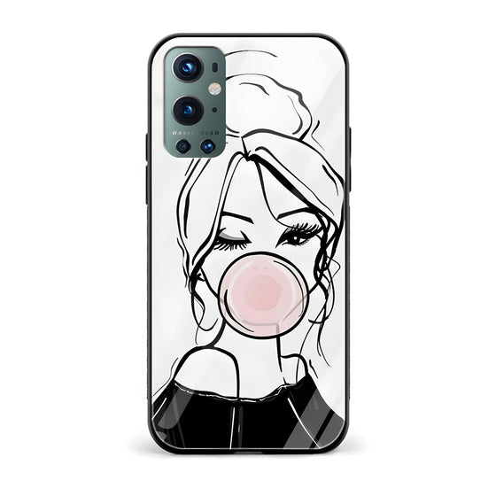 Bubble Gum Girl Glass Back Phone Case