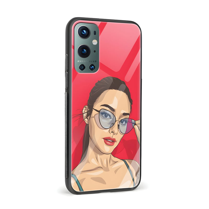 Girl With Specs Glass Back Phone Case