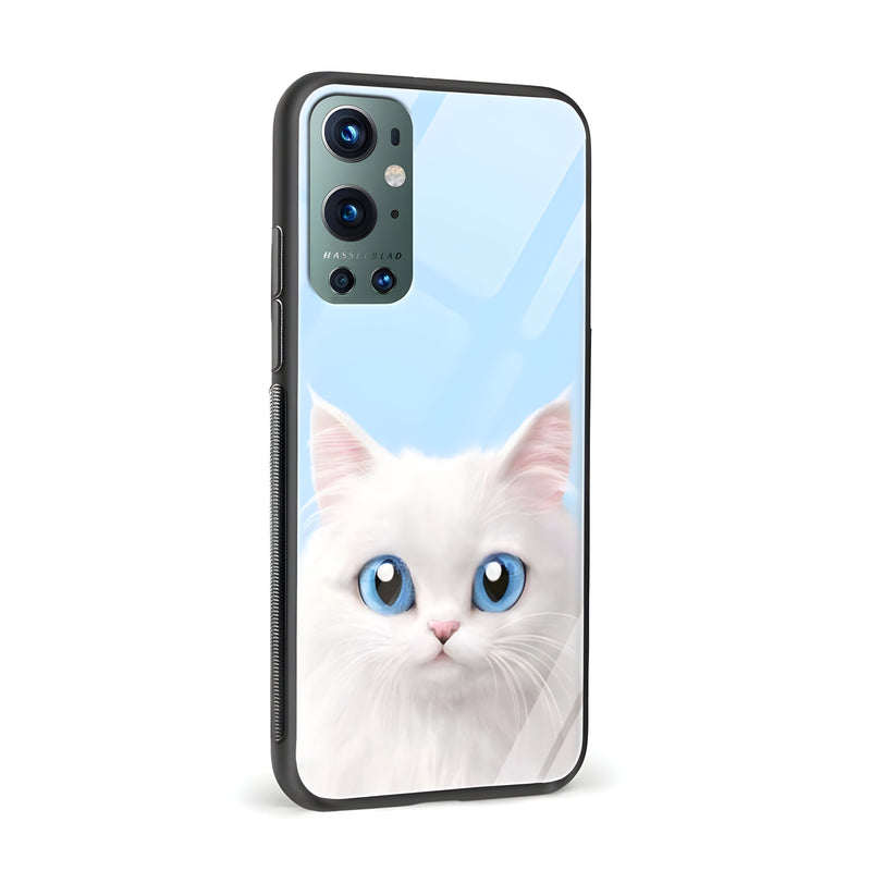 Blue Eyes Cat Glass Back Phone Case