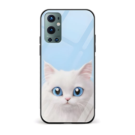 Blue Eyes Cat Glass Back Phone Case