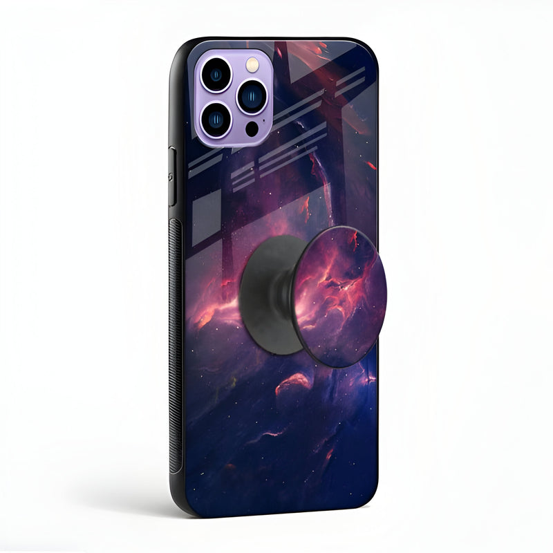 Pink Galaxy Glass Case With Pop