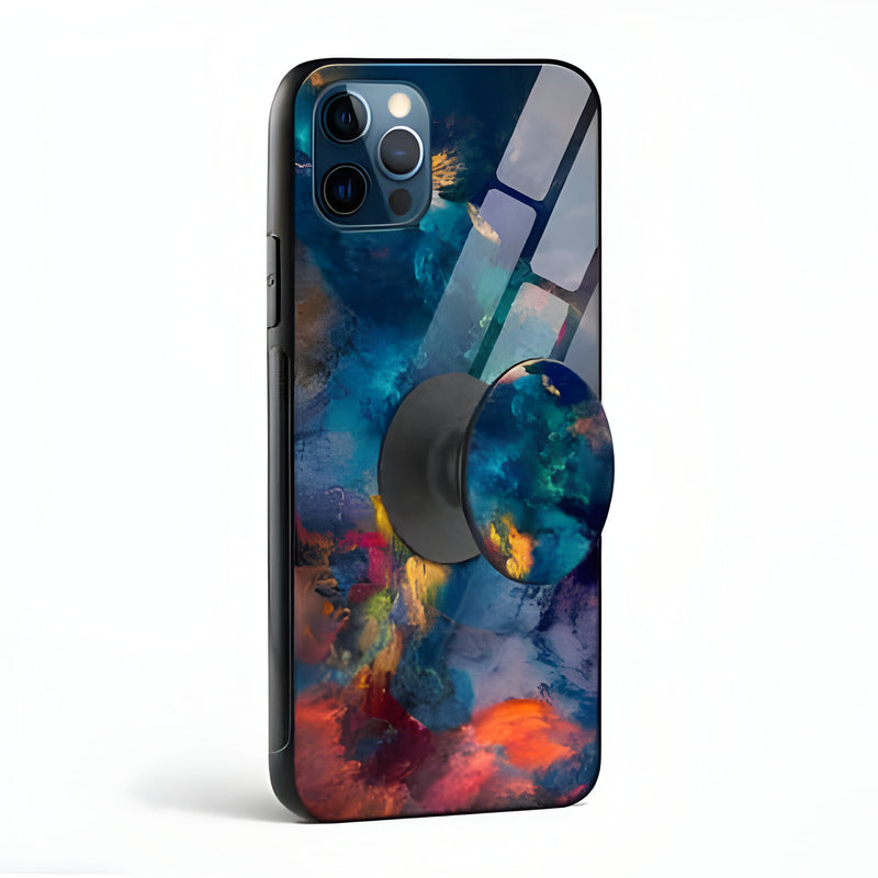 Colour Strokes Glass Case With Pop