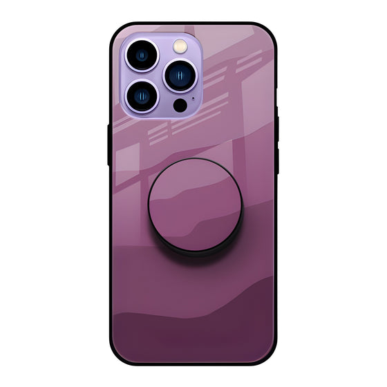 Abstract Purple wave Glass Case With Pop