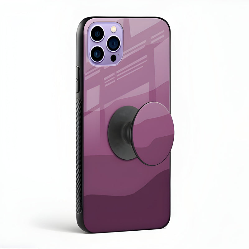 Abstract Purple wave Glass Case With Pop