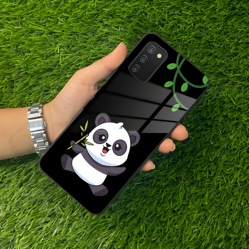 Black Panda Glass Phone Case For Samsung - Samsung Galaxy A02s