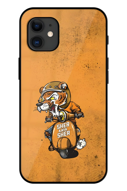 Sher Aaya Sher Printed Glass Back Phone Case