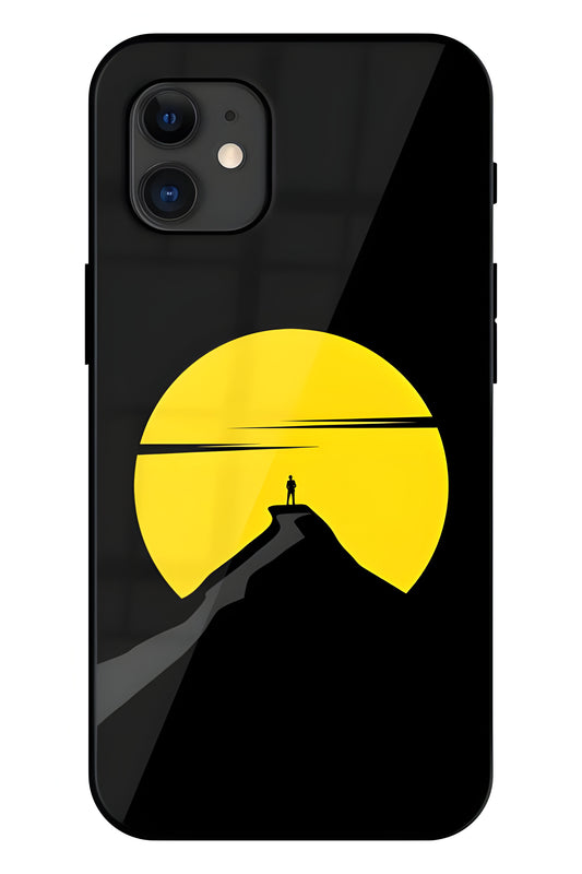 Black Ultra Vector Printed Glass Back Phone Case