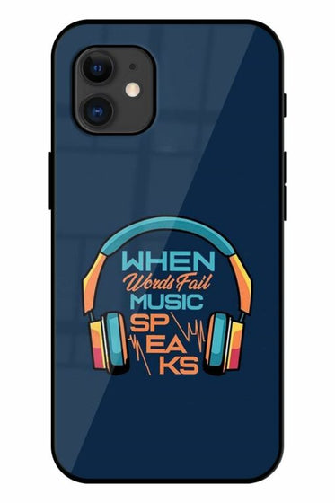 When World Fails Music Speaks Printed Glass Back Phone Case