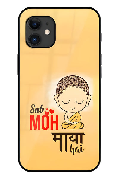 Sab Moh Maya Hai Printed Glass Back Phone Case