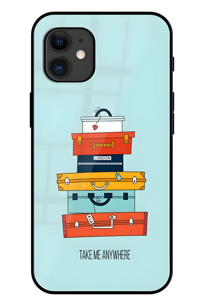 Take Me Anywhere Printed Glass Back Phone Case