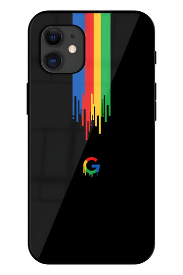 Google Logo Printed Glass Back Phone Case