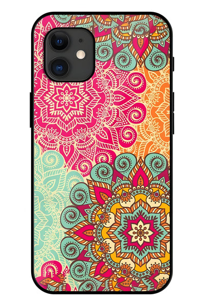 Mandala Seamless Printed Glass Back Phone Case