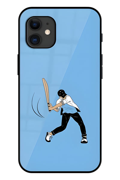 Cricket Gully Boy Printed Glass Back Phone Case