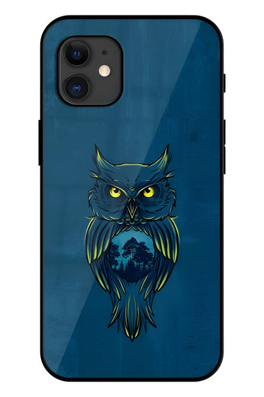 Great Horned Owl Printed Glass Back Phone Case