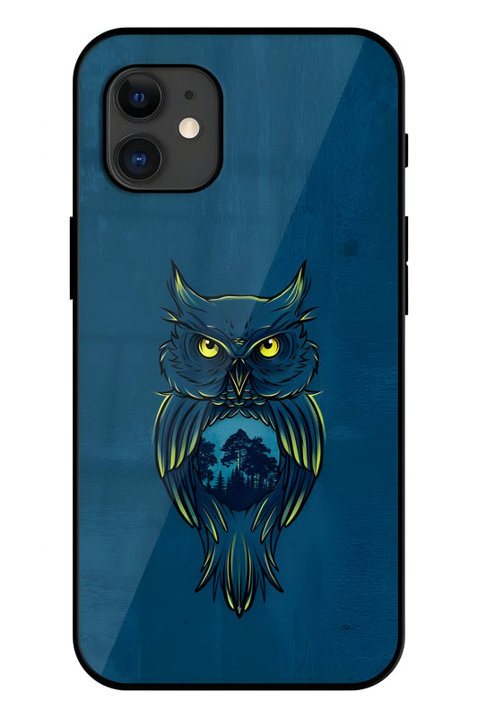 Great Horned Owl Printed Glass Back Phone Case