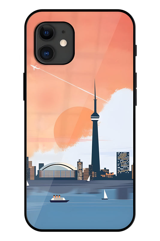 Toronto Canada Printed Glass Back Phone Case